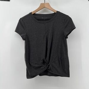 Athleta‎ Women XS Heather Gray Essence Twist Short Sleeve T-Shirt Top Athleisure